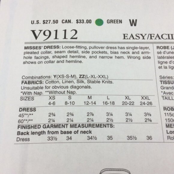 Vogue 9112 Marcy Tilton Cirque Dress Pattern Lrg Xlg Xxl Uncut Asymmetrical Easy - Picture 4 of 10